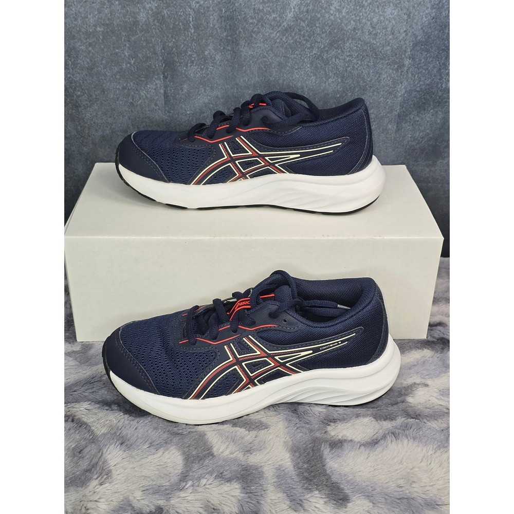 Asics Contend 9 Sneakers Navy Red Running Shoes Kids Size 1.5Y